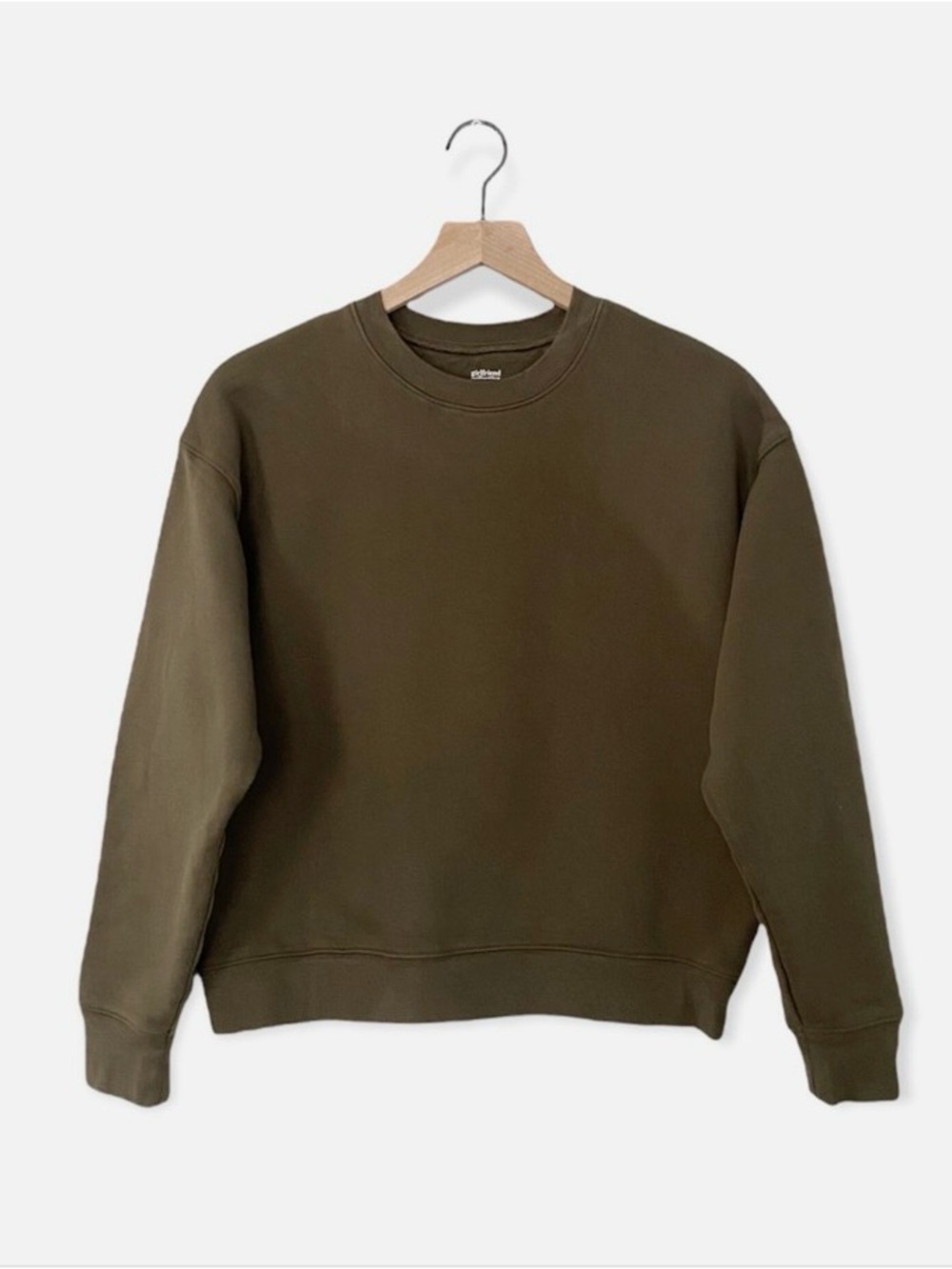 Girlfriends Collective 50/50 Crew Neck Pullover Sweatshirt in Forest - Picture 5 of 7